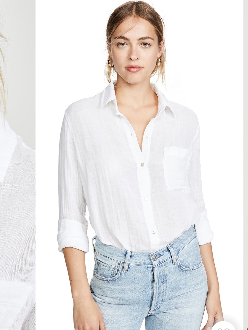 Rails White ellis gauze Button-Down Shirt small